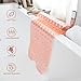TEESHLY Bathtub Mats for Shower Tub, Extra Long Non-Slip 39 x 16 Inch Bath Mat with Drain Holes and Suction Cups, BathMat for Bathroom with Machine Washable (Clear Coral Pink)