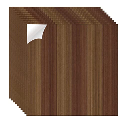 Isdy フロアシート 床リメイクシート フローリングシート 防水 フロアタイル 北欧 30cm×30cm・10枚セット (ダークブラウン木目調)