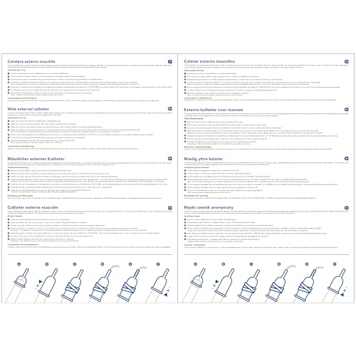 AIESI® Externer Latexkatheter für männer mit klebestreifen durchmesser 35 mm einzeln verpackt HOSPISAFE (Packung mit 50 Stück)