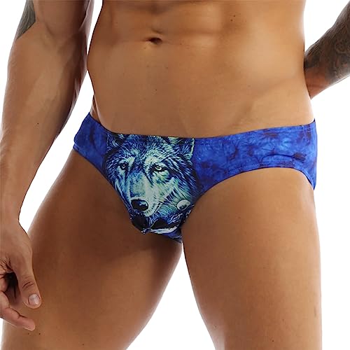 YiZYiF Men's Sexy Funny 3D Wolf Print Panties Lingerie Wild Briefs Underwear3