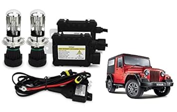 RS Enterprises Cars Mahindra Thar H4 - HID Conversion Light Kit ( 2 HID Light , 2 Blaster , Wiring ) Vehicle HID Kit for Car Headlight