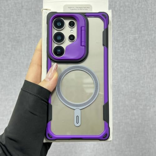 Coque de protection antichoc de luxe en violet foncé pour Samsung Galaxy S24 Plus élégant
