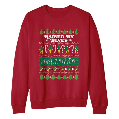 Raised By Elves Candy Cane Forest Adult and Kids Sized Crewneck Sweater2
