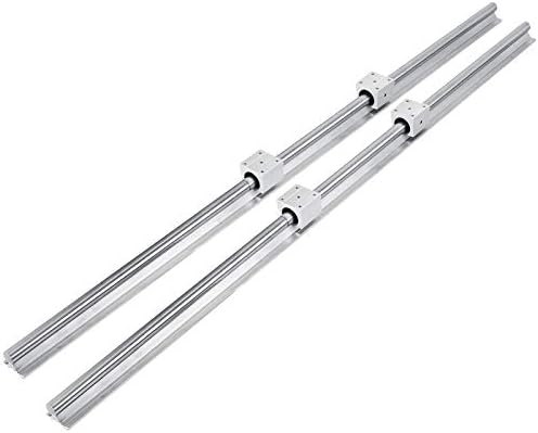 Happybuy 2PCS Linear Rail 0.78-47 Inch, Linear Bearings and Rails with 4PCS SBR20UU Bearing Block, Linear Motion Slide Rails for DIY CNC Routers Lathes Mills, Linear Slide Kit fit X Y Z Axis