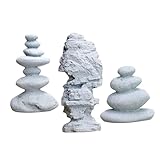 Beaupretty 3個ミニ岩山模型 フィッシュタンク用ミニチュア岩石 オーナメント やガーデンレイアウトに 自然な山岳デコレーション