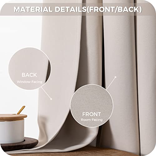 MRTREES Beige Pencil Pleat Blackout Curtains 54 Inch Drop - Image 4
