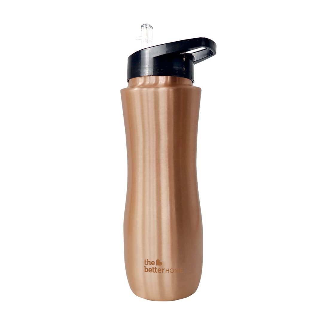The Better HomeCopper Water Bottle with Sipper | 100% Pure Copper Bottle with Sipper | BPA Free & Non Toxic Water Bottle with Anti Oxidant Properties of Copper