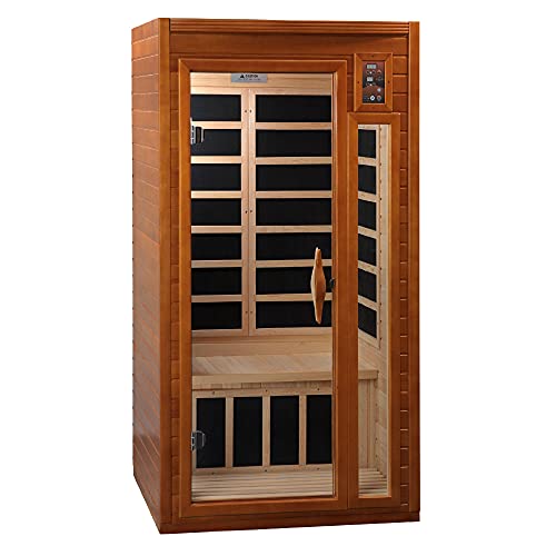 Dynamic Barcelona 1 to 2 Person Hemlock Wood Low EMF FAR Infrared Sauna For Home with LED Control Panel and Tempered Glass Door - Curbside Delivery #1