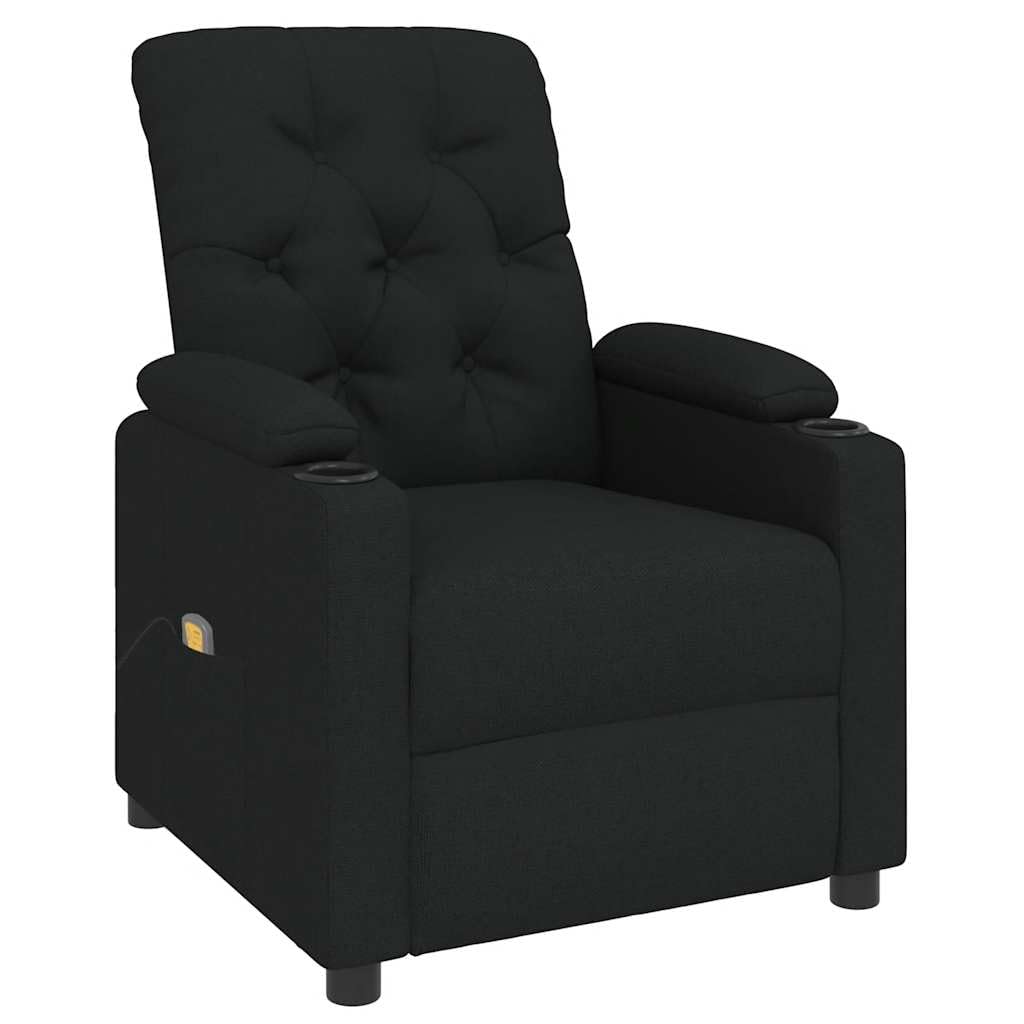 Fauteuil de Relaxation inclinable électrique Noir en Tissu avec télécommande et Repose-Pieds réglable pour Salon Chambre Senior mobilité Confort