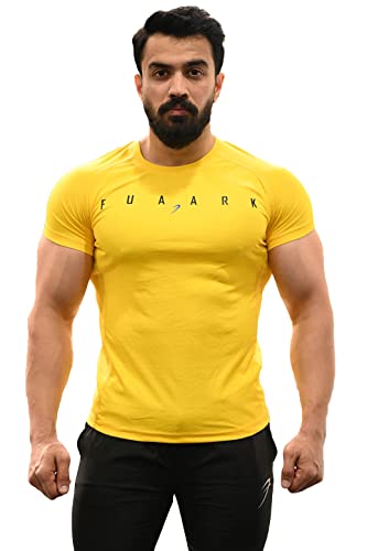 Image of FUAARK Men's Round Neck Slim fit Gym & Active wear Sports T-Shirt for Workout & Casual Wear