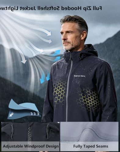 Image of Water Proof Jacket, Lightweight Zip Up Hoodie Men, Mens Rain Jacket Raincoat Windbreaker Running