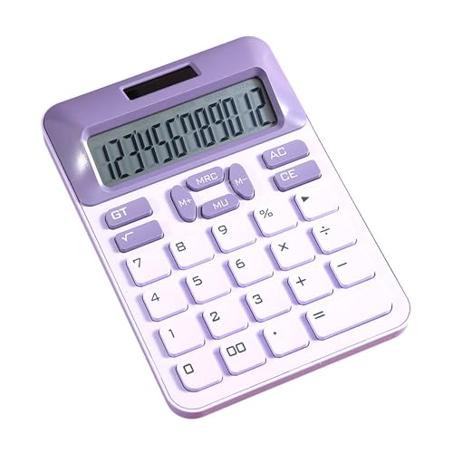 Calcolatrice a doppia potenza a 12 cifre con pulsante tattile in ABS a energia solare sottile e leggera display LCD per uso domestico scuola ufficio