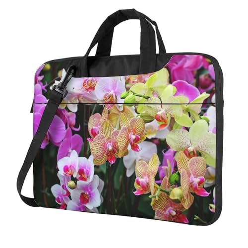 Sac ordinateur imprimé orchidées idéal pour le bureau, l'école et vos voyages