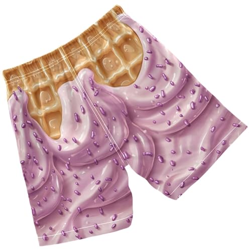 Pigsaly Boys' Swim Board Shorts Sprinkles Milk Plum Ice Cream Boy's Swim Trunks Kids Swimwear M2