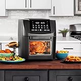 Gourmiia Air Fryer 14-Quart All in One Digital Kitchen Airfryer, Oven, Rotisserie, Dehydrator & Deep Fryer – Versatile Kitchen Appliance with Guided Cooking and 12 One-Touch Presets