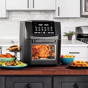 Gourmiiaairfryer14quartallinonedigitalkitchenairfryerovenrotisseriedehydratordeepfryerversatilekitchenappliancewithguidedcookingand12onetouchpresets Urban Country Home Decor Gourmiia air fryer 14 quart all in one digital kitchen airfryer oven rotisserie dehydrator deep fryerversatile kitchen appliance with guided cooking and 12 one touch presets urban country home decor