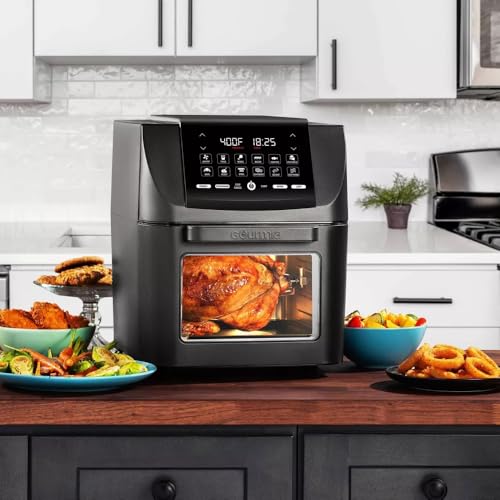 Gourmiiaairfryer14quartallinonedigitalkitchenairfryerovenrotisseriedehydratordeepfryerversatilekitchenappliancewithguidedcookingand12onetouchpresets Urban Country Home Decor Gourmiia air fryer 14 quart all in one digital kitchen airfryer oven rotisserie dehydrator deep fryerversatile kitchen appliance with guided cooking and 12 one touch presets urban country home decor