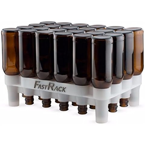 FASTFERMENT FRBB-24 FastRack Beer Bottle Drying Rack, Food Grade BPA Free HDPE Plastics, White Cover