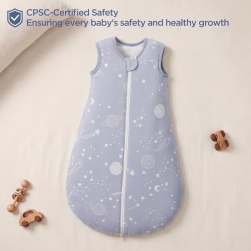 Image of Duomiaomiao 1.5 TOG Baby Sleep Sack 100% Cotton Four Season Baby Wearable Blanket, Breathable Comfy Toddler Sleeping Sack