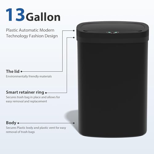 Caneca de basura de cocina 50 L con tapa automática miniatura 3