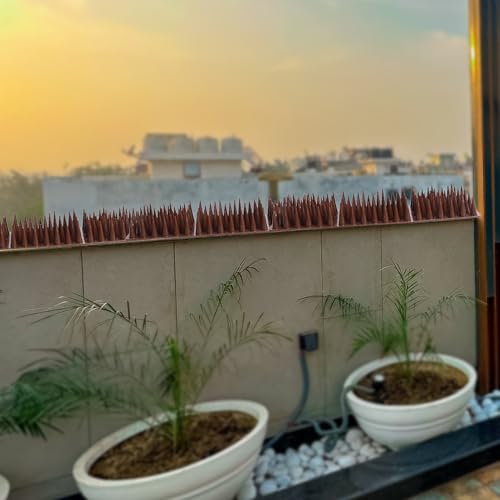 Image of Bird Spikes |Brown| Pack of 10 Bird Spikes | 11.5 Inch Length Repellent Spike, Pigeon Problem Solutions, UV Stabilized Spikes for Outdoor AC Unit & Balcony Railing, Pigeon Control