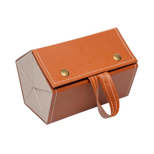 LYOR - Estojo para Óculos de Couro Sintético Marrom com 5 Cavidades