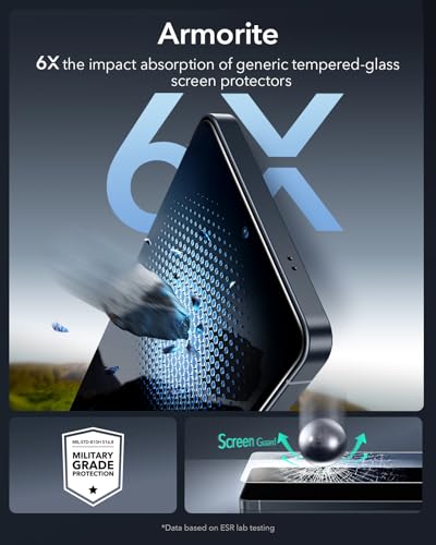 Image of ESR 3 Pack for Samsung Galaxy S26 Ultra 9H+ Tempered Glass Screen Protectors with AR Anti-Reflective Technology, Ultra Fit Tray, Highly Durable Armorite Screen Guard, Full Coverage, Military-Grade