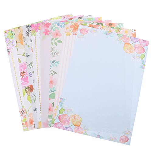 STOBOK 40Pcs Papelaria Papel Da Flor Da Mola Impresso Correio Carta Papel Carta Escrita De Papel Vin