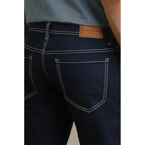 Image of Peter England Men's Slim Tapered Jeans | Denim | Casual Wear | Modern Fit