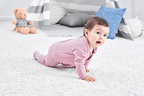 ACESTAR Newborn Baby Footed Pajamas with Mitten Cuffs - Cotton Snap-Up Baby Sleepers for Sleep and Play Footies 0-12 Months4