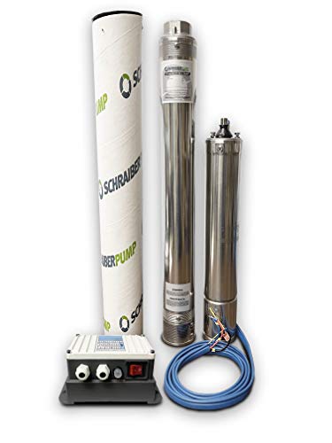 SCHRAIBERPUMP 3  SUBMERSIBLE DEEP WELL PUMP 1HP 115v 348FT 16GPM w control box 2 Year WARRANTY - STAINLESS STEEL INCLUDES WIRE SPLICE KIT - model 3751M