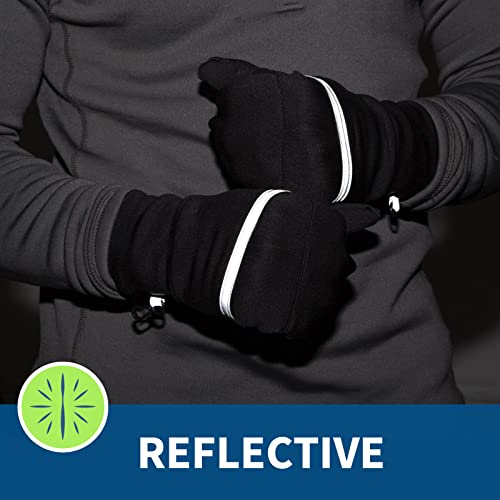 Trailheads Men's Power Stretch Convertible Mittens | Fingerless Gloves - Small/Medium #TOP3