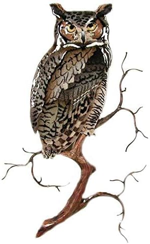 Wall Sculpture - Great Horned Owl On Branch