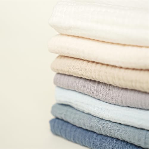 Image of Konssy Baby Muslin Washcloths 7-Pack, 100% Cotton Baby Bath Washcloths, Soft & Absorbent Wash Cloths and Burp Cloths for Newborn Kids Girls & Boys, 11x11 inches