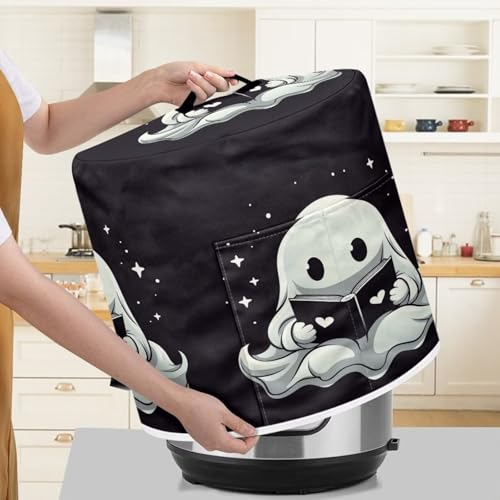 Image of Ghosts Pressure Cooker Cover with Pocket Washable Air Fryer Dust Cover Insulated Halloween Kitchen Appliances Cover Protector for Rice Cooker Instant Pot Decoration Holiday Gift