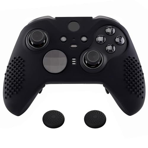eXtremeRate PlayVital Schutzhülle Anti-Rutsch Tasche Silikon Case+2 Thumbstick Kappen Hülle für Xbox Elite Series 2/Series 2-Core Controller(Schwarz)