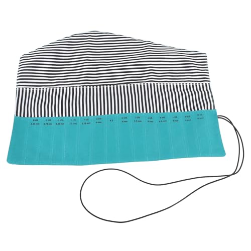 Crochet Hook Storage Bag, Portable Knitting Needles Holder, Roll Up Knitting Needles Holder Case with Size Slot Markings for Crochet Storage Travel Accessories (Green)