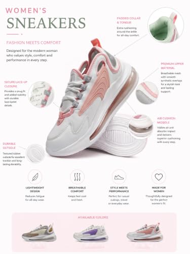 Image of TRACER Women's Running Shoes, Lightweight, Breathable, Athletic Shoes, Comfortable Gym, Walking, Jogging, Training Footwear, for Everyday Use, Available in Sizes 3 to 8 UK