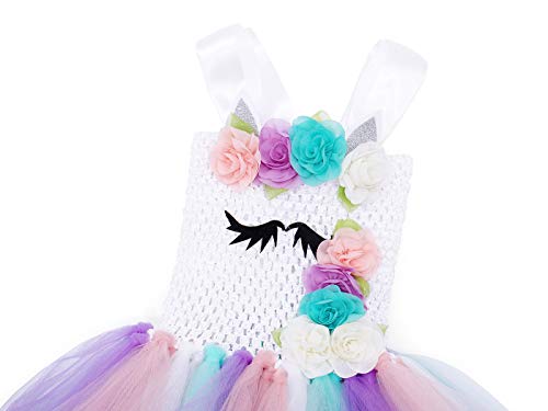 WonderBabe Fantasia de unicórnio para meninas vestir roupas para meninas tutu arco-íris de unicórnio
