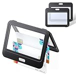 Uniclife ID Badge Holder with Double-Sided Windows Horizontal Hard Plastic Case Black Card Protector Pouch for Office School ID Credit Cards Proximity Key Cards Driver’s Licenses and Passes, 3 Pack