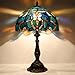 LXHCYOU Tiffany Lamp Table Lamp Bedside Reading Light W12H19 Inches (Blue Baroque Style)