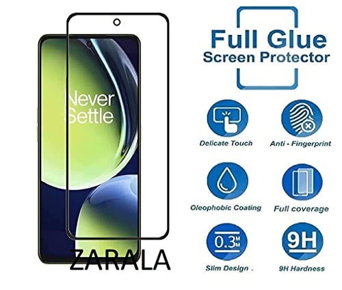 Image of ZARALA Edge to Edge Tempered Glass for OnePlus Nord CE 3 5G and OnePlus Nord CE 3 LIte 5G (6.72 Inch) with Easy Self Installation Kit | Black