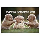 A4 Cute Puppies Calendar 2026 12 Month to View Wall Calendar 2026 Calendar Dog A3 When Open Papa Prints
