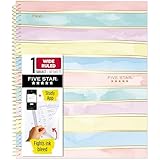 Five Star Spiral Notebook + Study App, 1 Subject, Wide Ruled, 8
