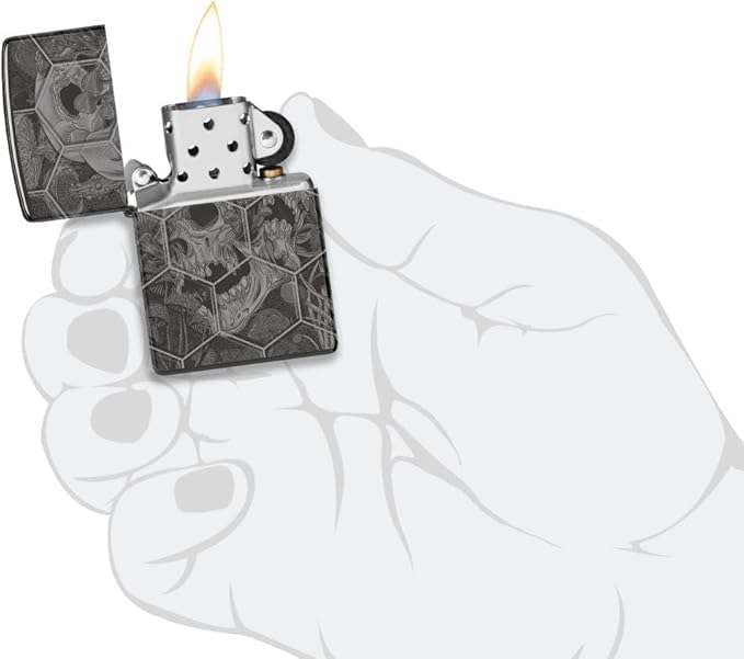 Encendedor Zippo personalizado diseño calaveras miniatura 6