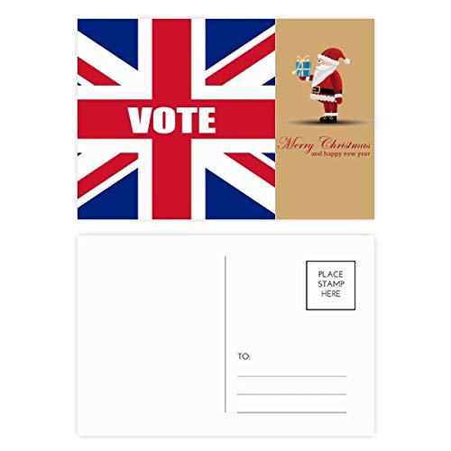 Cartes postales drapeau britannique élection Père Noël pour animer vos fêtes