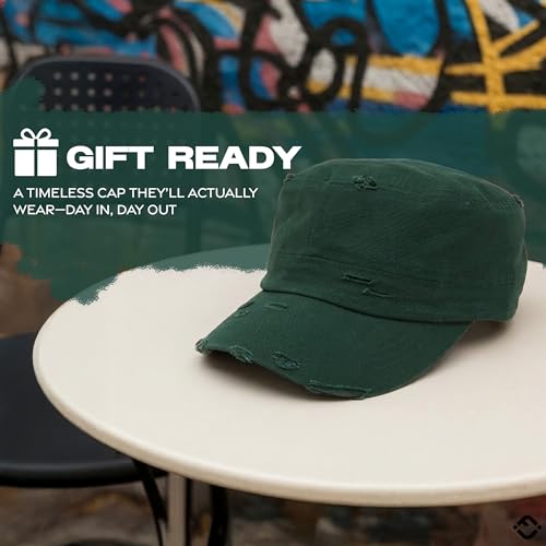 Image of Funky Junque Newsboy Hat for Women - Distressed Cadet Cap, Army Military Style Vintage Baseball Hat
