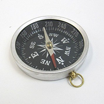 ITDC Aluminum Flat Desktop Compass Black Dial - 3 Diameter
