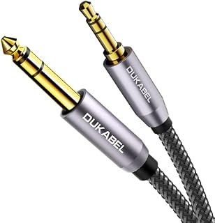 DuKabel Kabel stereo audio 1/4 do 1/8 Wtyk 3,5 mm do wtyku 6,35 mm Kabel słuchawkowy TRS do miksera, wzmacniacza, rejestratora, klawiatury, odbiornika hi-fi, kina domowego - Top Series 1.2m
