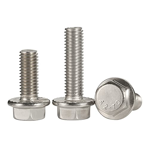 Image of 20 PCS M8 x 40mm Flanged Hex Head Bolts Flange Hexagon Screws, Stainless Steel A2, DIN 6921